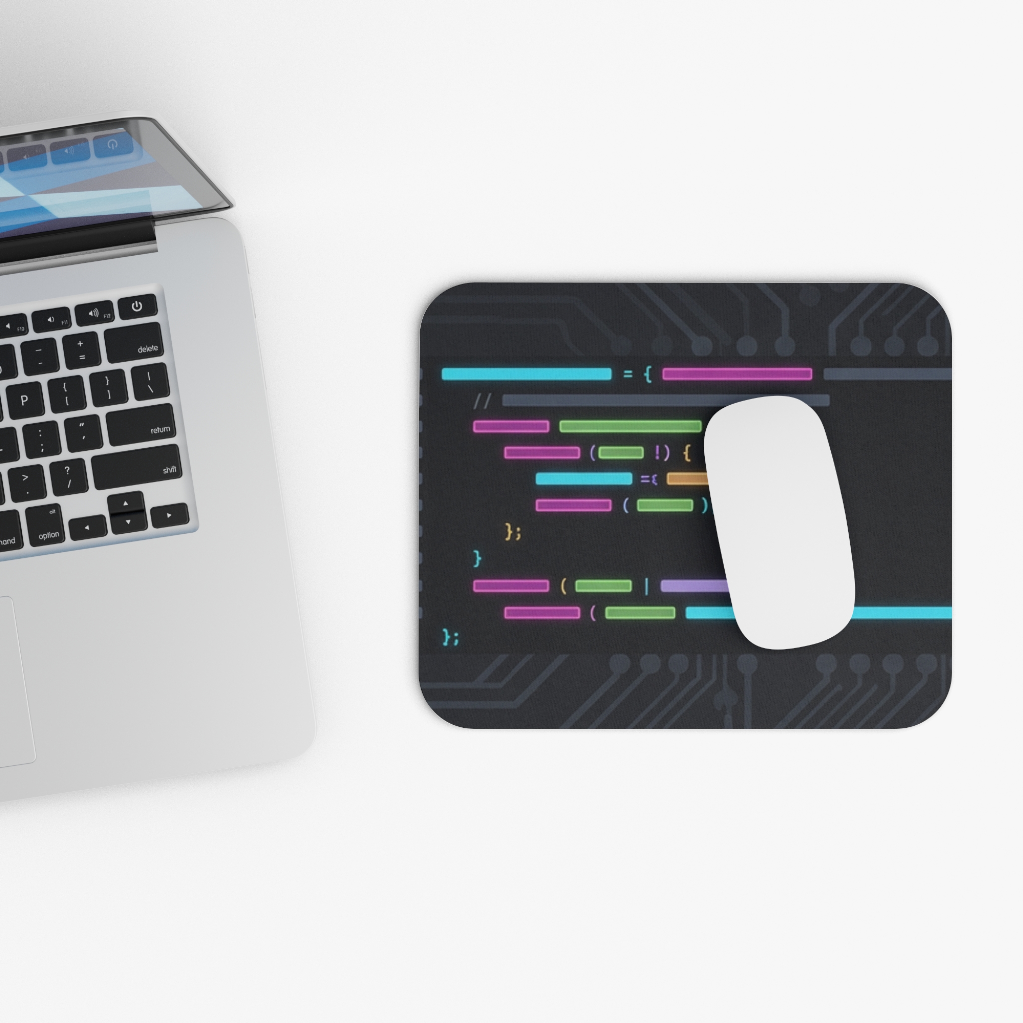 Code Syntax Neon Mouse Pad — Programmers' RGB Desk Mat - 图片 4