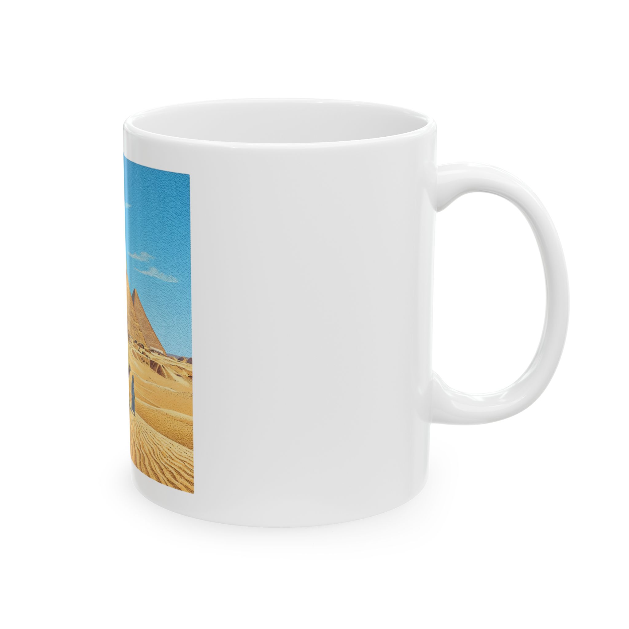 Egypt Pyramids Ceramic Mug — Desert Camel Caravan Travel Coffee Cup (11oz/15oz) - 图片 4