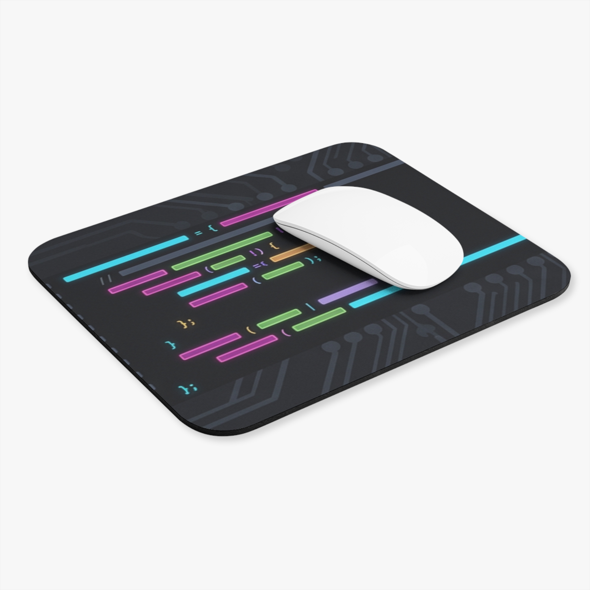 Code Syntax Neon Mouse Pad — Programmers' RGB Desk Mat - 图片 3