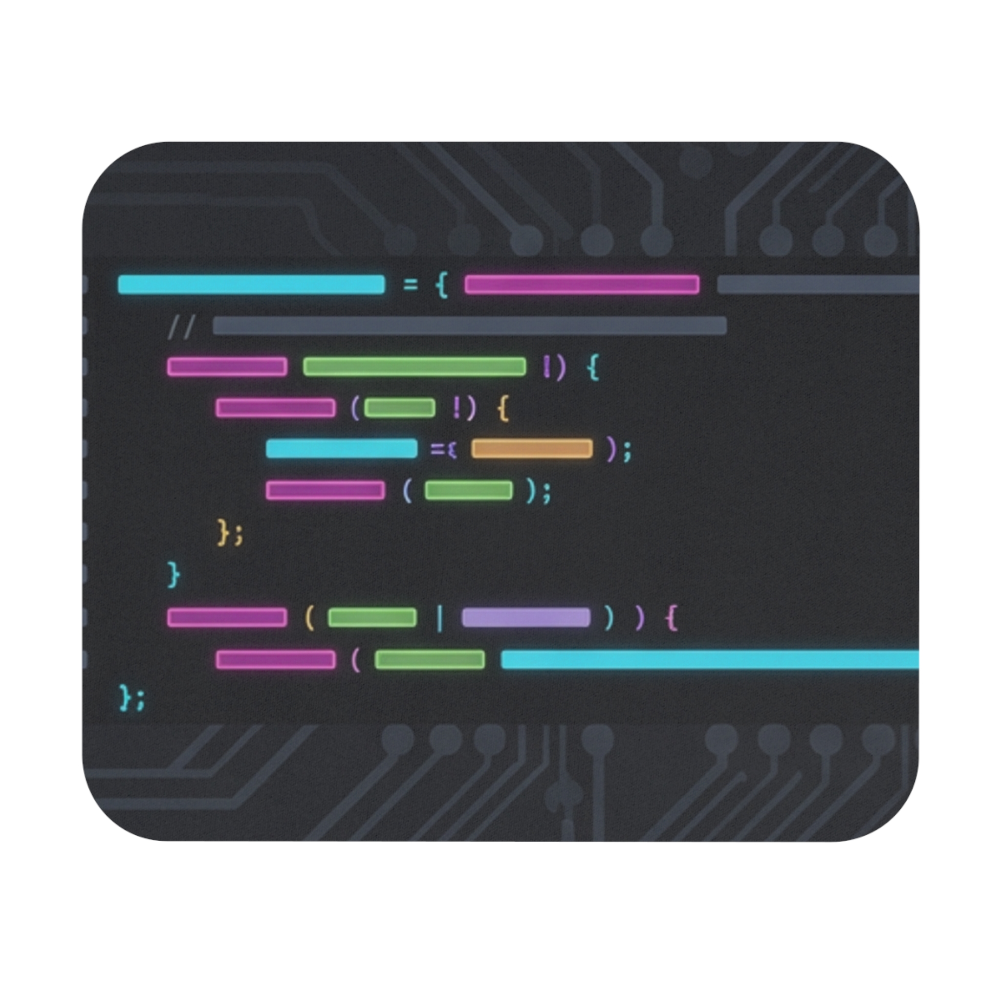 Code Syntax Neon Mouse Pad — Programmers' RGB Desk Mat